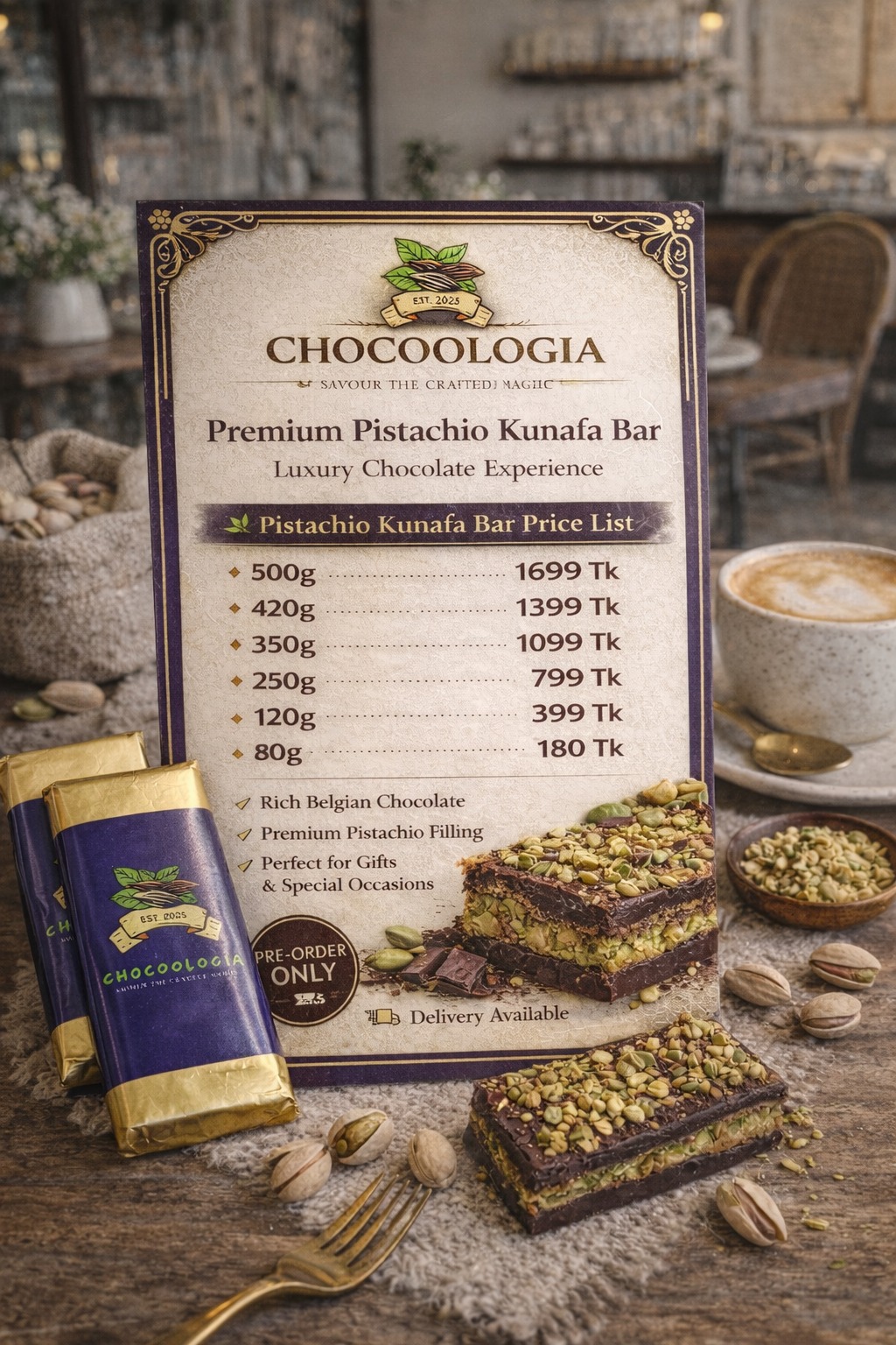 Chocolate presentation board